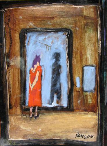 Face au miroir, peinture de  Ponon Alain