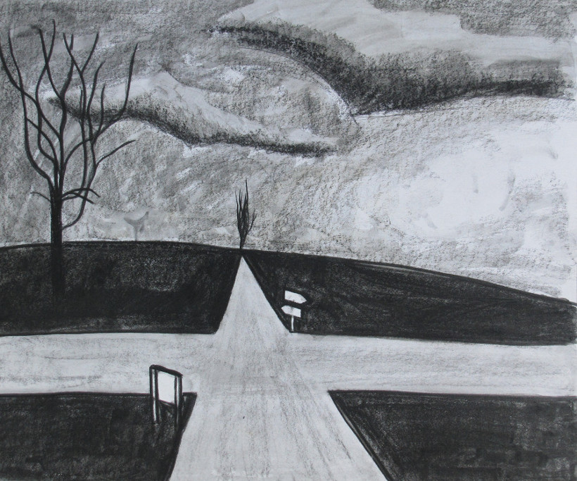 La route, dessin d'Alain Ponon